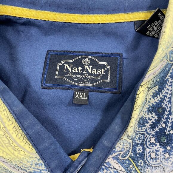 Nat Nast XXL long Sleeve 100% Cotton Paisley Button up Pockets - Picture 3 of 5